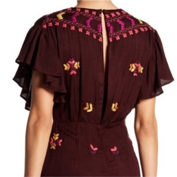 Free People Cleo Embroidered Size 4 Jumpsuit - Picture 7 of 8